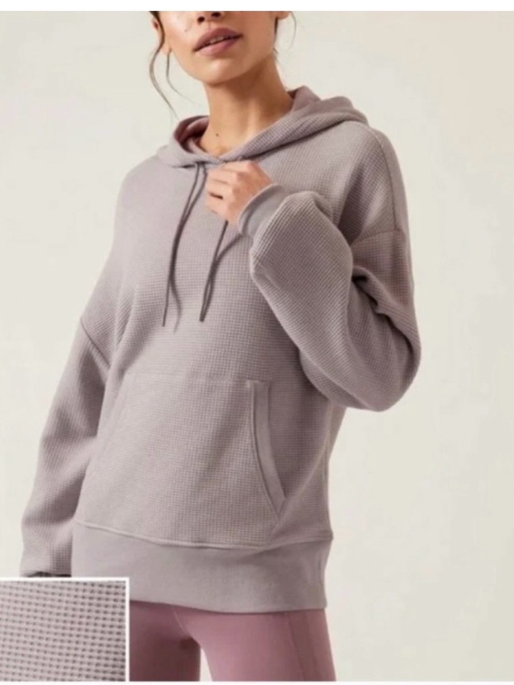 Athleta Balance Waffle-Knit Hooded Sweatshirt